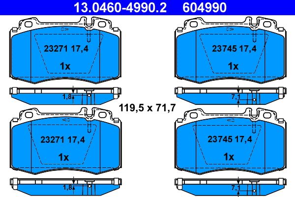 ATE 13.0460-4990.2 Brake Pad Set, disc brake