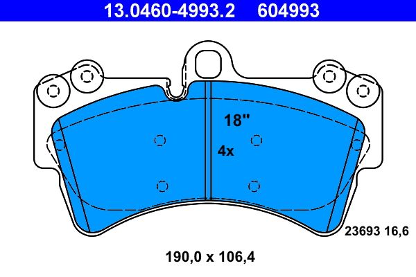ATE 13.0460-4993.2 Brake Pad Set, disc brake