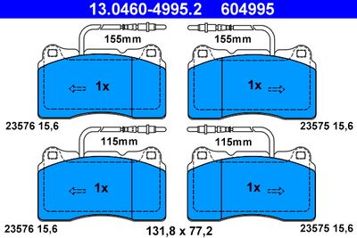 Brake Pad Set, disc brake ATE 13.0460-4995.2
