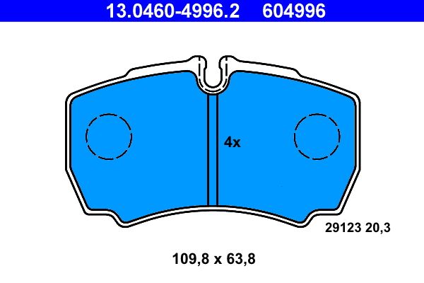 ATE 13.0460-4996.2 Brake Pad Set, disc brake