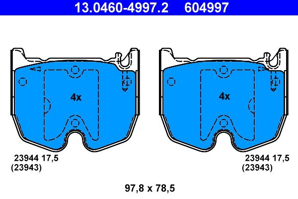 ATE 13.0460-4997.2 Brake Pad Set, disc brake