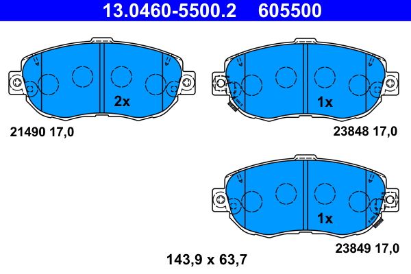 ATE 13.0460-5500.2 Brake Pad Set, disc brake