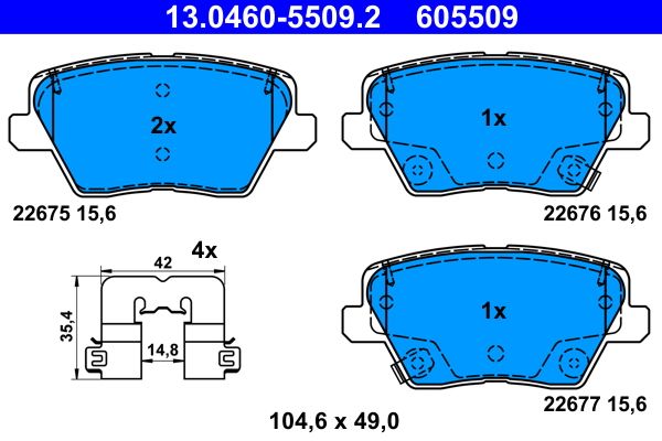 ATE 13.0460-5509.2 Brake Pad Set, disc brake