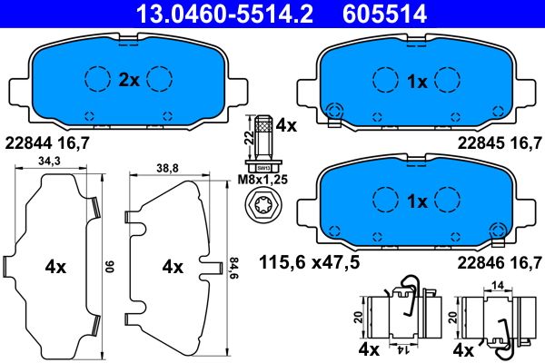 ATE 13.0460-5514.2 Brake Pad Set, disc brake