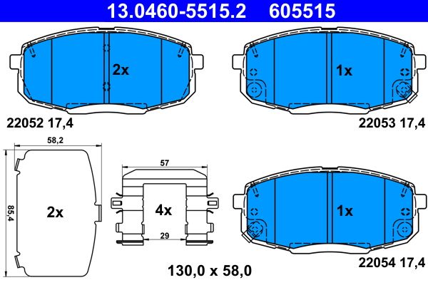 ATE 13.0460-5515.2 Brake Pad Set, disc brake