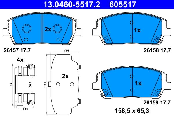 ATE 13.0460-5517.2 Brake Pad Set, disc brake
