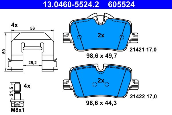 ATE 13.0460-5524.2 Brake Pad Set, disc brake