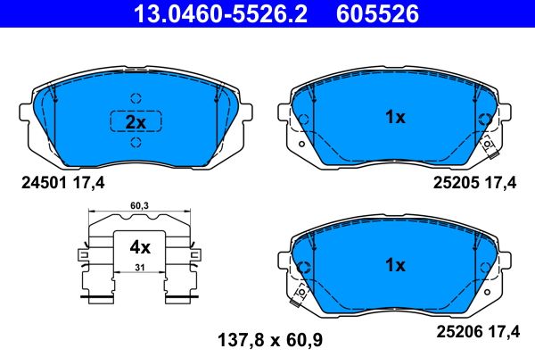 ATE 13.0460-5526.2 Brake Pad Set, disc brake