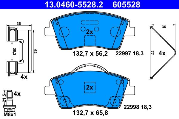 ATE 13.0460-5528.2 Brake Pad Set, disc brake