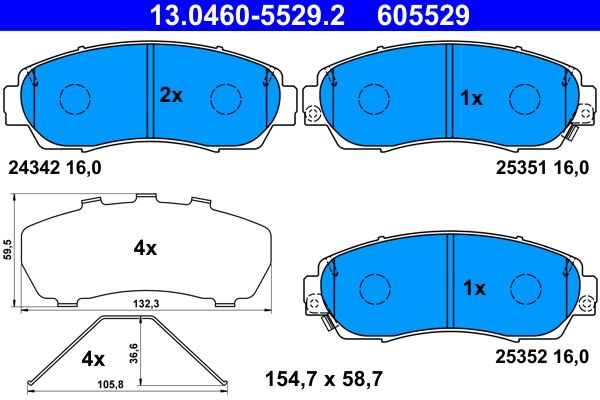 ATE 13.0460-5529.2 Brake Pad Set, disc brake
