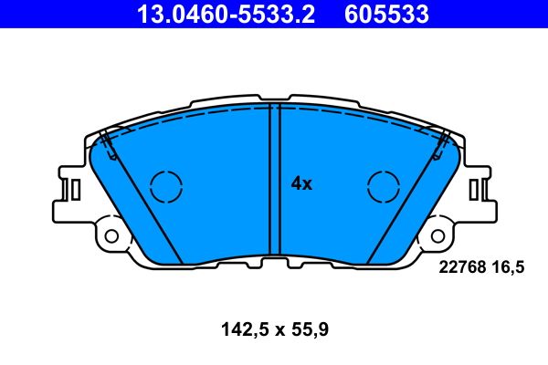 ATE 13.0460-5533.2 Brake Pad Set, disc brake