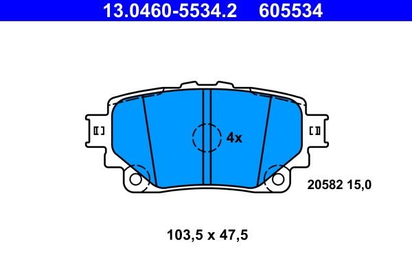 ATE 13.0460-5534.2 Brake Pad Set, disc brake
