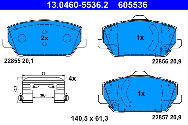 ATE 13.0460-5536.2 Brake Pad Set, disc brake