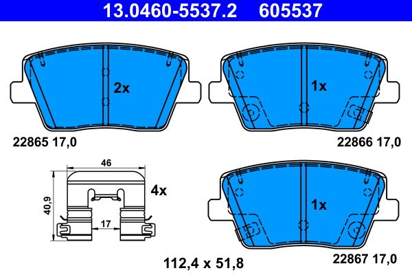 ATE 13.0460-5537.2 Brake Pad Set, disc brake