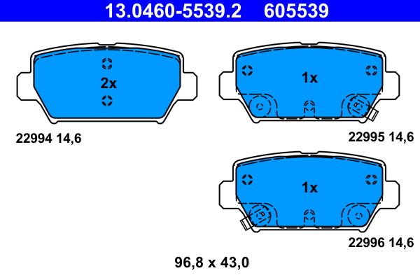 ATE 13.0460-5539.2 Brake Pad Set, disc brake