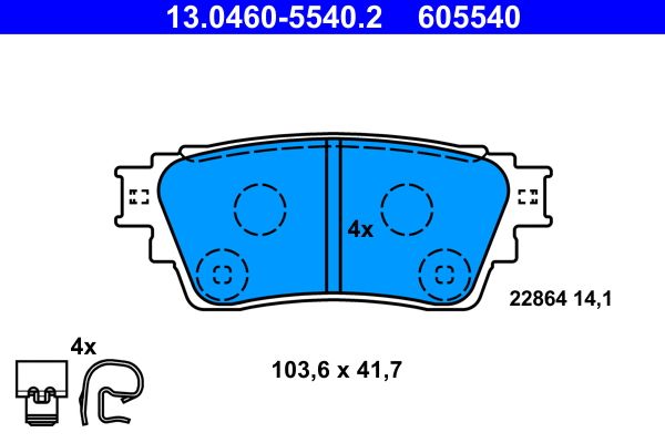 ATE 13.0460-5540.2 Brake Pad Set, disc brake