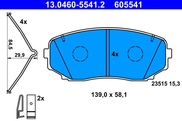 ATE 13.0460-5541.2 Brake Pad Set, disc brake