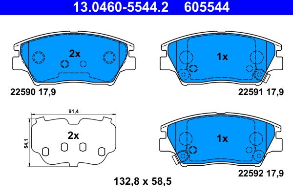 ATE 13.0460-5544.2 Brake Pad Set, disc brake