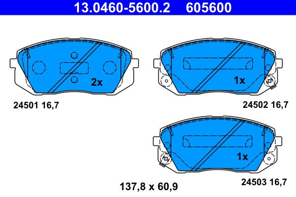 ATE 13.0460-5600.2 Brake Pad Set, disc brake
