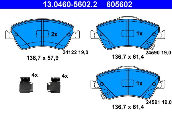 ATE 13.0460-5602.2 Brake Pad Set, disc brake