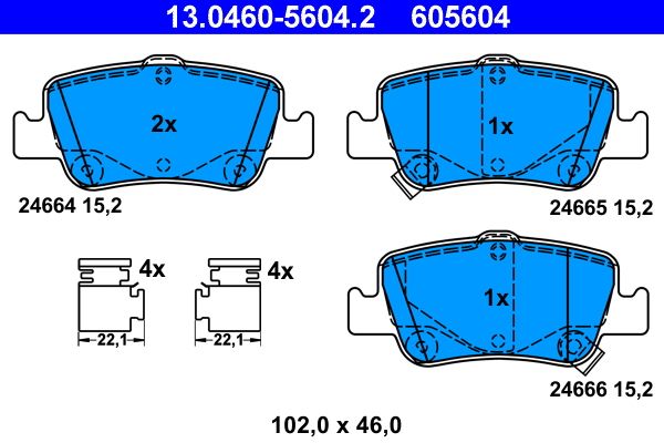 ATE 13.0460-5604.2 Brake Pad Set, disc brake