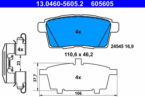 ATE 13.0460-5605.2 Brake Pad Set, disc brake