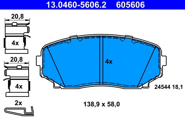 ATE 13.0460-5606.2 Brake Pad Set, disc brake