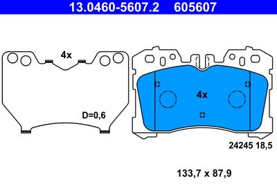 Brake Pad Set, disc brake ATE 13.0460-5607.2