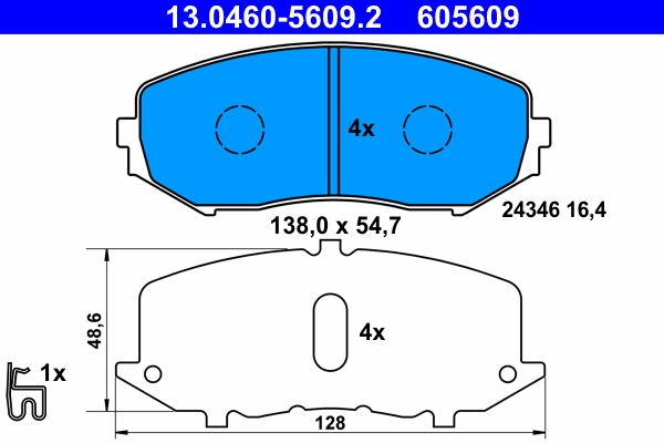 ATE 13.0460-5609.2 Brake Pad Set, disc brake