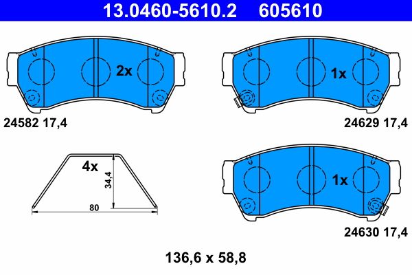 ATE 13.0460-5610.2 Brake Pad Set, disc brake