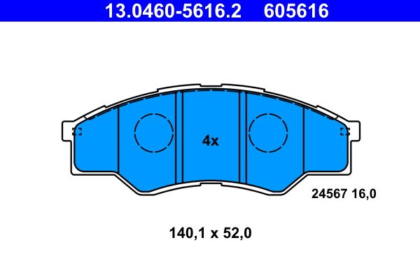 ATE 13.0460-5616.2 Brake Pad Set, disc brake
