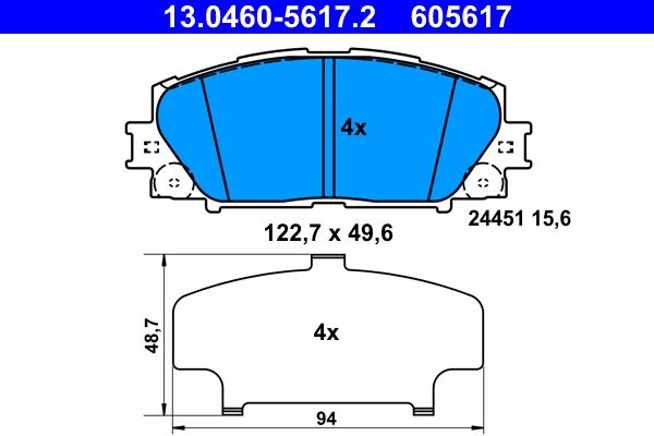 ATE 13.0460-5617.2 Brake Pad Set, disc brake