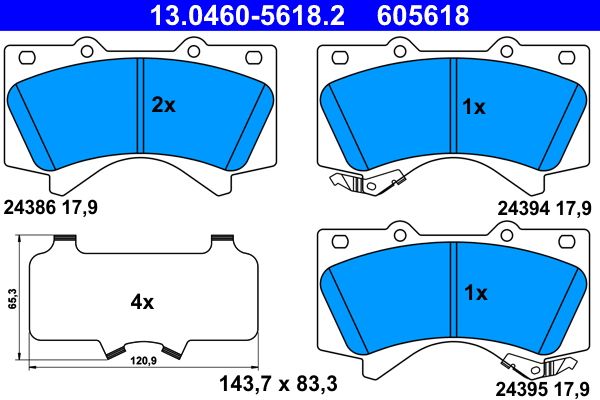 ATE 13.0460-5618.2 Brake Pad Set, disc brake