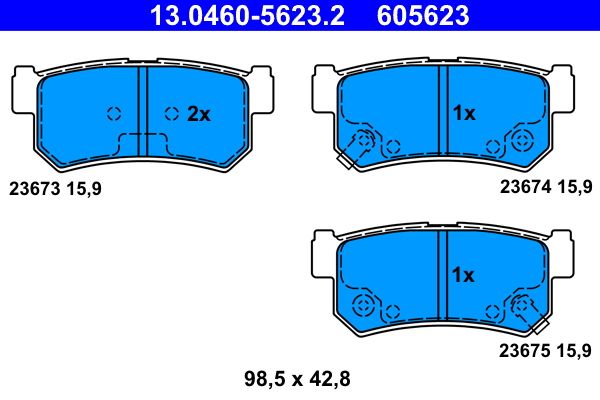 ATE 13.0460-5623.2 Brake Pad Set, disc brake
