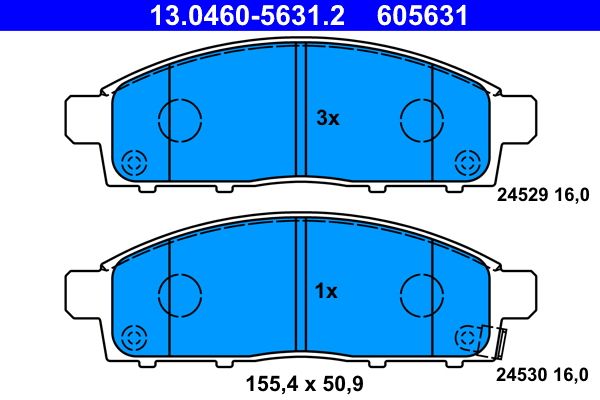 ATE 13.0460-5631.2 Brake Pad Set, disc brake