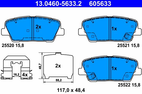 ATE 13.0460-5633.2 Brake Pad Set, disc brake
