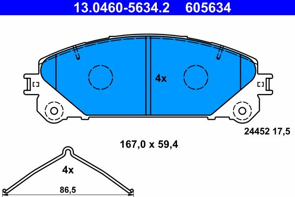 ATE 13.0460-5634.2 Brake Pad Set, disc brake