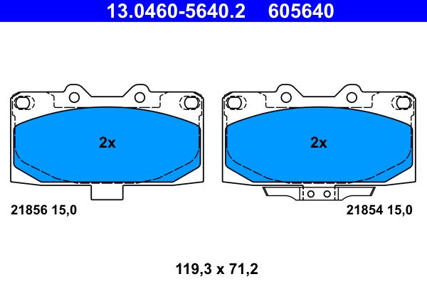 ATE 13.0460-5640.2 Brake Pad Set, disc brake