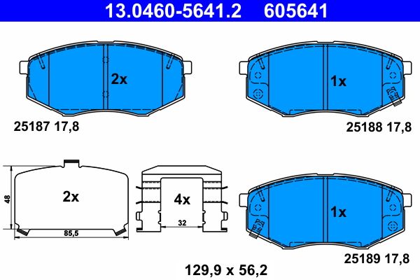 ATE 13.0460-5641.2 Brake Pad Set, disc brake
