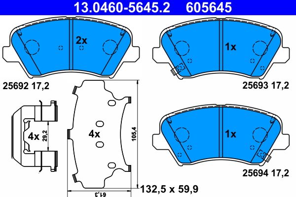 ATE 13.0460-5645.2 Brake Pad Set, disc brake