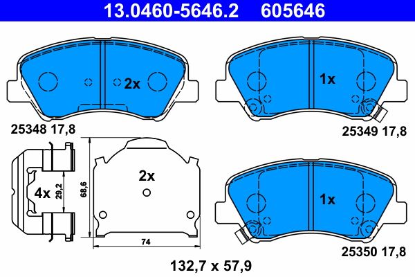ATE 13.0460-5646.2 Brake Pad Set, disc brake