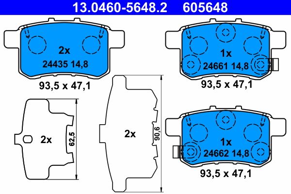 ATE 13.0460-5648.2 Brake Pad Set, disc brake