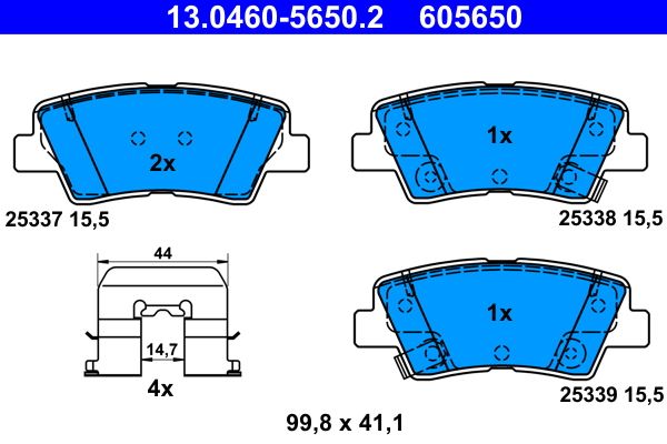 ATE 13.0460-5650.2 Brake Pad Set, disc brake