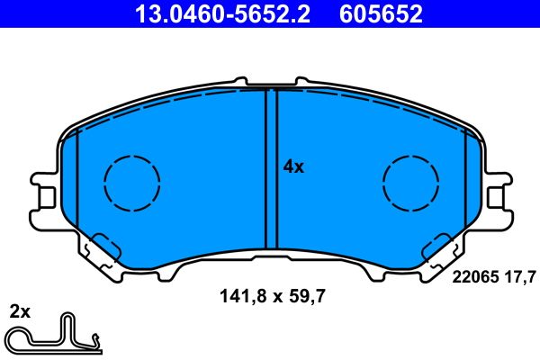 ATE 13.0460-5652.2 Brake Pad Set, disc brake