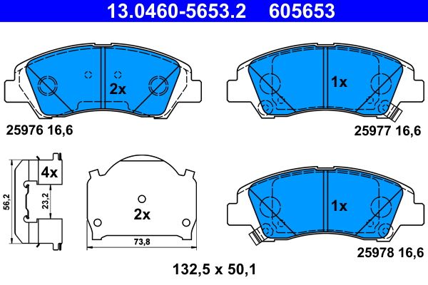 ATE 13.0460-5653.2 Brake Pad Set, disc brake