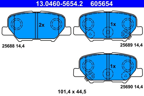 ATE 13.0460-5654.2 Brake Pad Set, disc brake