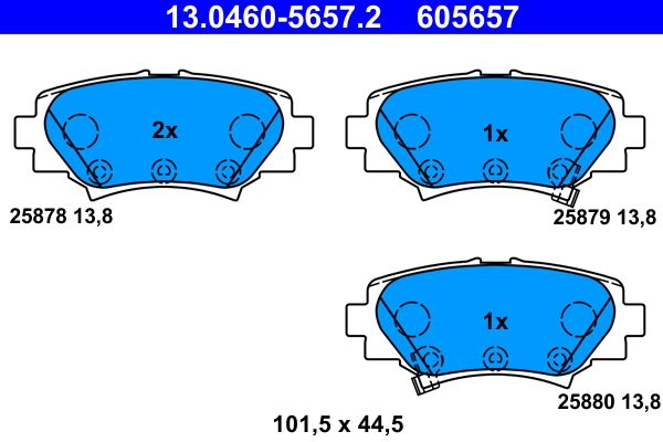 ATE 13.0460-5657.2 Brake Pad Set, disc brake
