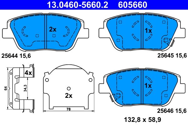 ATE 13.0460-5660.2 Brake Pad Set, disc brake
