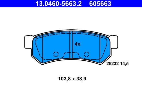 ATE 13.0460-5663.2 Brake Pad Set, disc brake