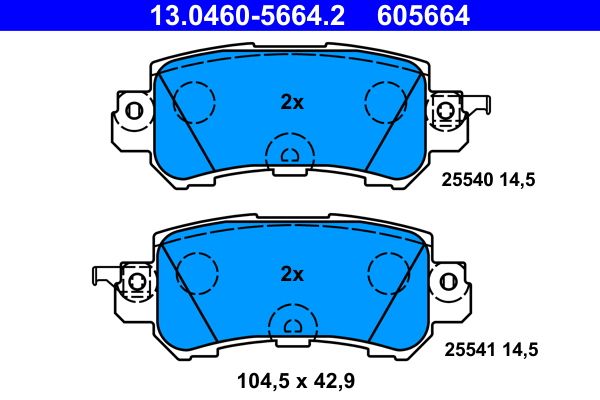 ATE 13.0460-5664.2 Brake Pad Set, disc brake